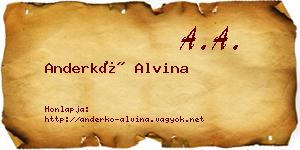Anderkó Alvina névjegykártya